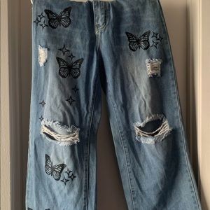 Butterfly boyfriend jeans